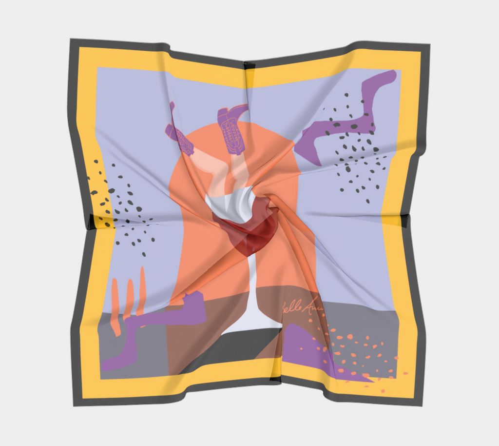 Wine Legs Cowboy Boots Art Scarf