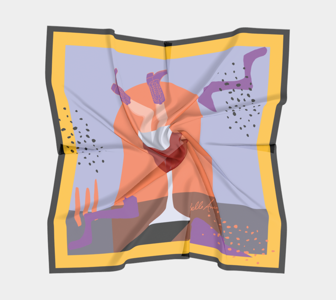 Wine Legs Cowboy Boots Art Scarf