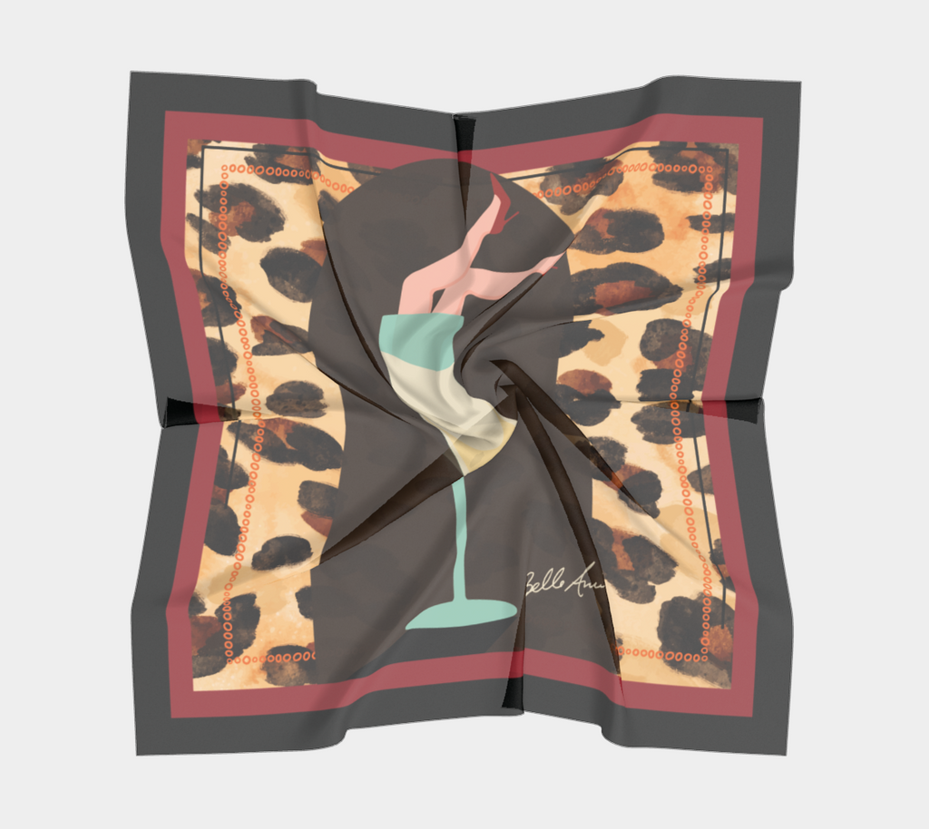 Wine Legs Cheetah Art Scarf