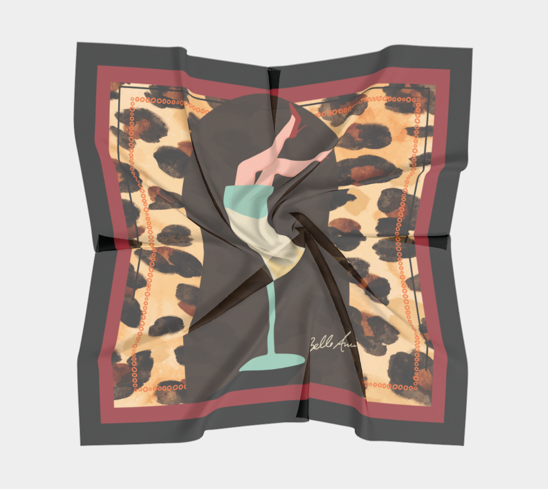 Wine Legs Cheetah Art Scarf