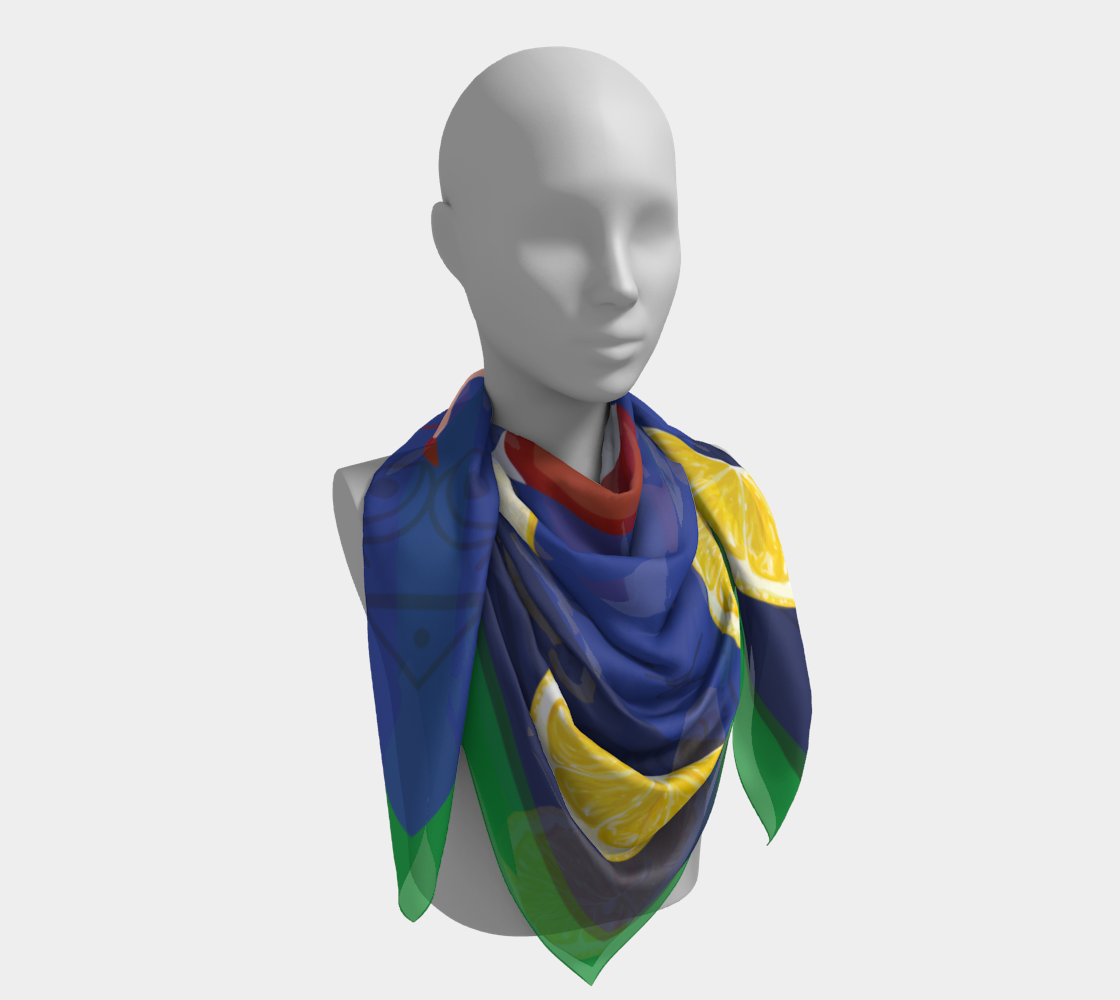 Wine Legs Lemon Art Scarf
