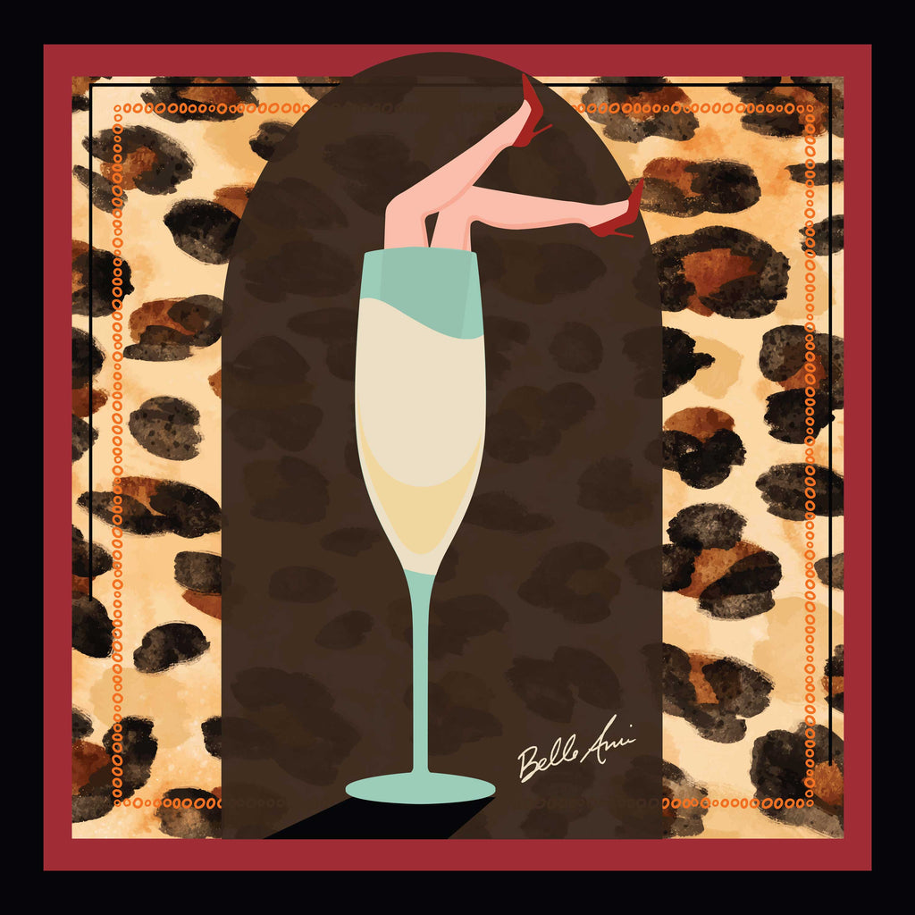 Wine Legs Cheetah Art Scarf