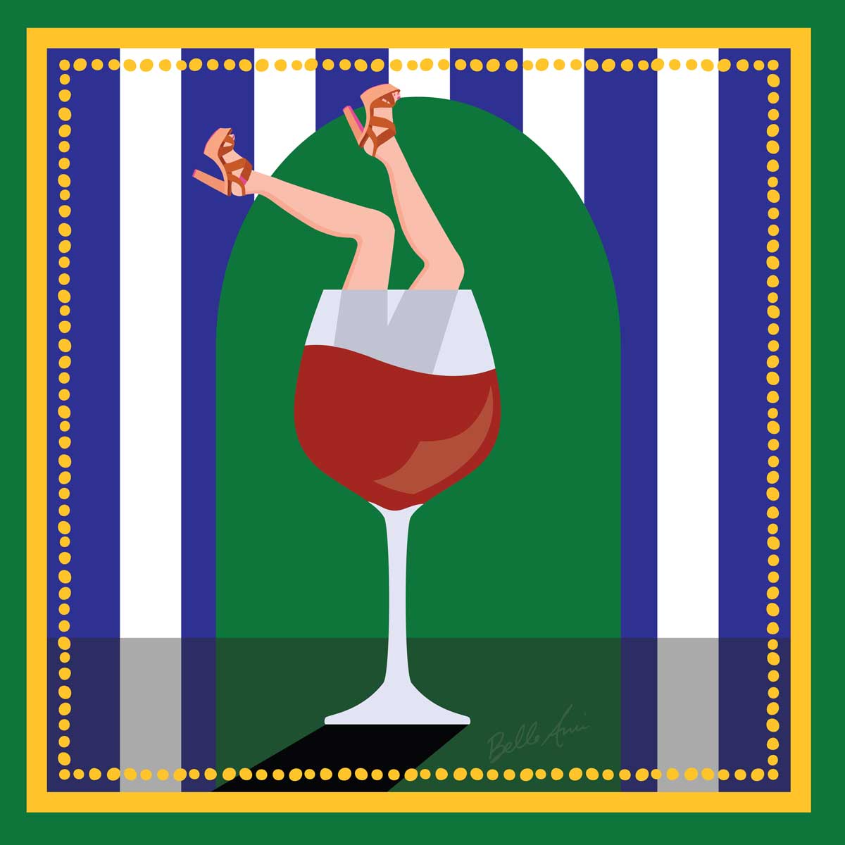 Wine Legs Country Club Art Scarf