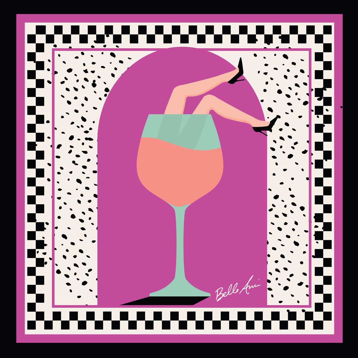 Wine Legs Dragon Fruit Art Scarf