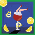 Wine Legs Lemon Art Scarf