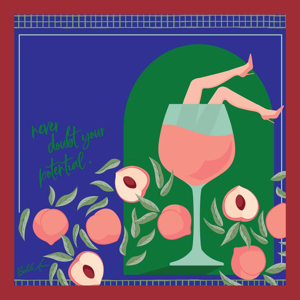 Wine Legs Peachy Art Scarf