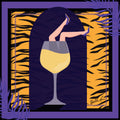 Wine Legs Tiger Art Scarf -