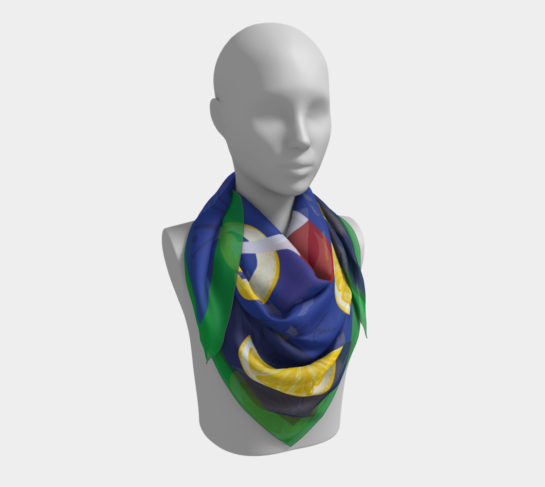 Wine Legs Lemon Art Scarf