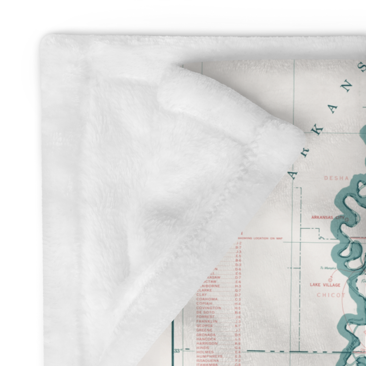 Vintage Mississippi Map Throw Blanket