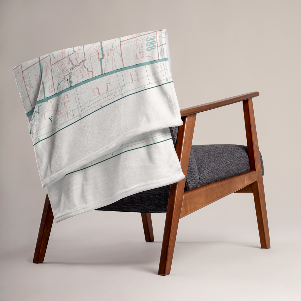 Vintage Mississippi Map Throw Blanket